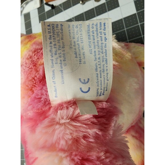 Build a Bear BABW Bear Dairy Queen Strawberry Blizzard Tye Dye Pink Yellow - Picture 4 of 8